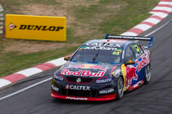 Jamie Whincup in action during practice