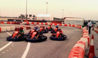 The kart race at Bahrain, predictably, got pretty serious