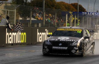 Rick Kelly crosses the line first