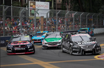 V8 Supercars ran an entertaining five-car demo at this year