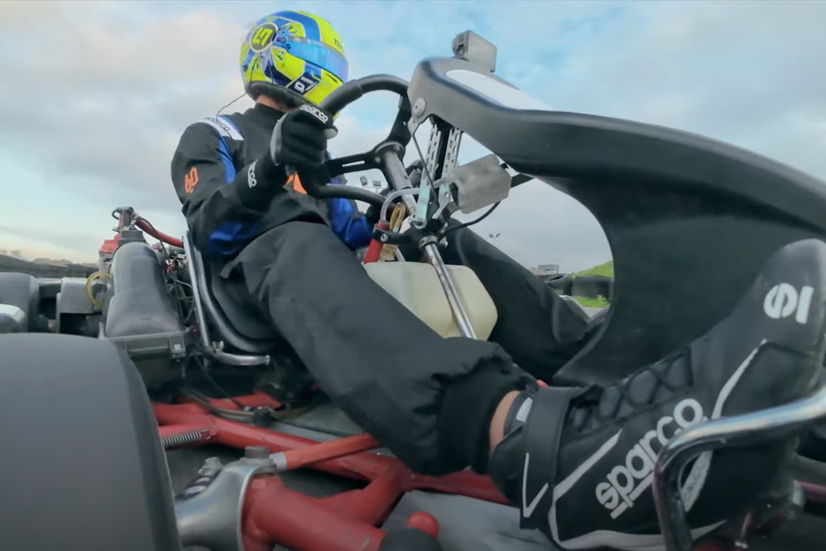 Lando Norris took his crew for a track day at a local kartin centre