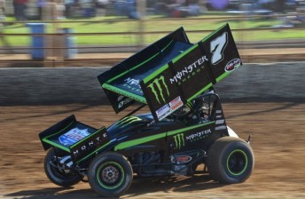 Steven Lines won the opening night of the Australian Sprintcar Title aboard the Monster Energy Drinks machine