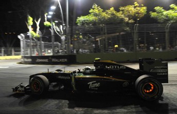 Lotus driver Heikki Kovalainen in Singapore