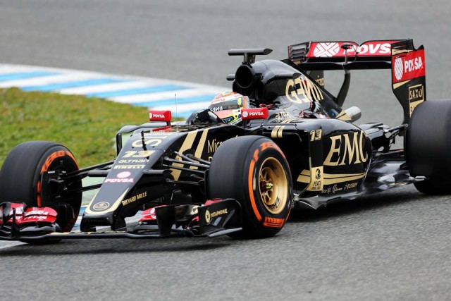 Maldonado completed 41 laps in the Lotus