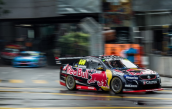 Craig Lowndes during the wet Friday practice