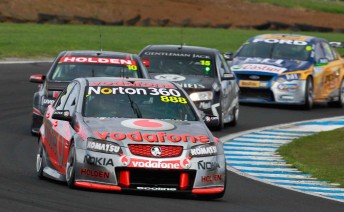 Craig Lowndes leads the field at Phillip Island