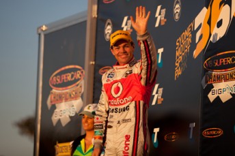 Craig Lowndes on the podium at Eastern Creek