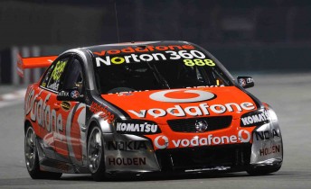 Craig Lowndes will start from pole for Race 1 of the 2011 V8 Supercars Championship in Abu Dhabi