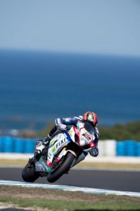 Leon Camier during pre-race testing at Phillip Island