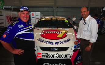 Ross Stone with Peter Dubbelman, CEO of Campbells at the Sydney Telstra 500