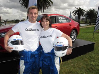 Matthew Cowdrey and Anna Meares at Albert Park today