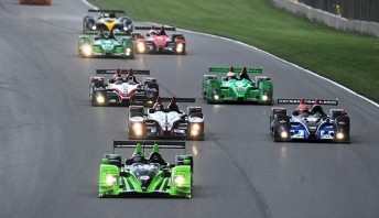 David Brabham leads the pack at Mid-Ohio
