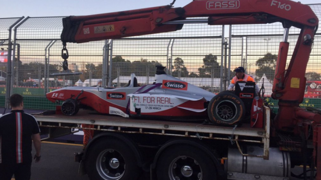 The Minardi after its accident. pic: @cstanaway