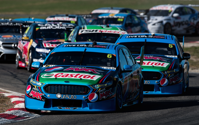 Chaz Mostert leads Mark Winterbottom at Winton