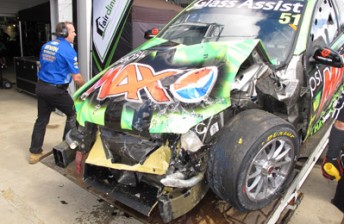 The #51 Commodore after the accident