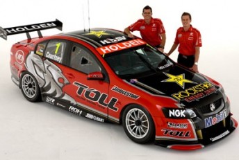 Garth Tander and James Courtney with their new Toll HRT Commodores