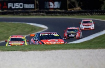 The V8 Supercars on track at Phillip Island today