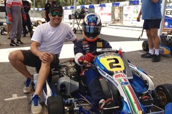Michael Patrizi and Daniel Ricciardo at the Wundowie circuit in Perth