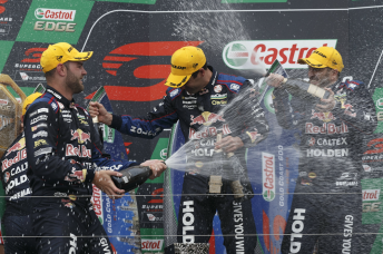Van Gisbergen, Whincup and Dumbrell celebrate on the Gold Coast
