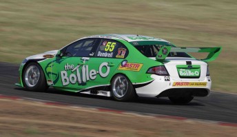 Paul Dumbrell in The Bottle-O Racing entry at Winton today. Expect to see Dumbrell partnered by Dean Canto at Phillip Island and Bathurst