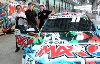 Todd Kelly, Rick Kelly and Greg Murphy with the Pepsi Max Crew Commodore VE
