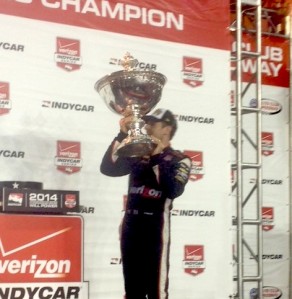Will Power lifts the Astor Cup as the 2014 IndyCar Series champion