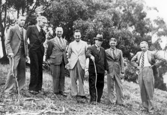 Mayor Martin Griffin (centre) pictured here at a spot which would be later known as Reid Park