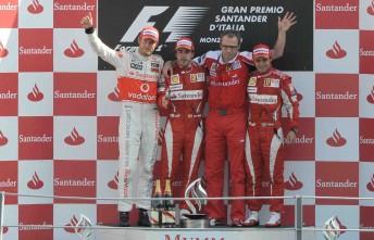 The podium at Monza