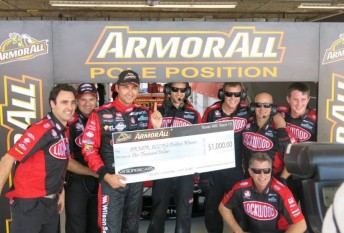 The Lockwood Racing crew celebrate pole for Race 13