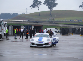Wet weather greeted competitors as they set up at SMP