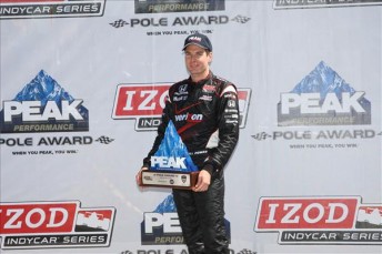 Will Power collects his second-consecutive pole award in the IZOD IndyCar Series