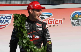 Will Power on top of the Watkins Glen podium – his third race win for the year
