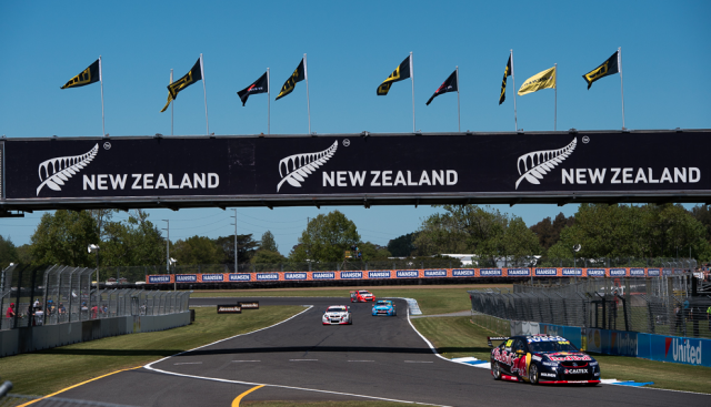 The V8 Supercars on track at Pukekohe