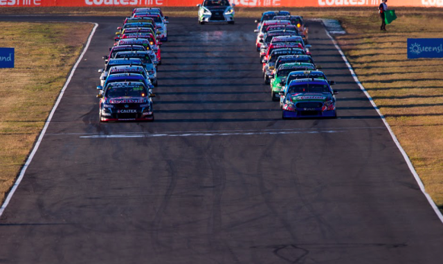 Supercars action at Queensland Raceway