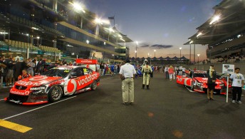 The Race 2 grid at the Yas Marina Circuit