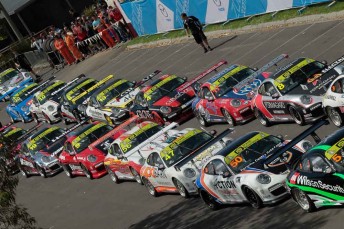 Carrera Cup action at the Aussie Grand Prix meeting has begun without Richie Stanaway