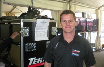 Jonny Reid in the Tekno garage