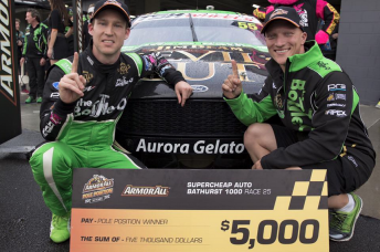 David Reynolds and co-driver Dean Canto with the Armor All Pole Award