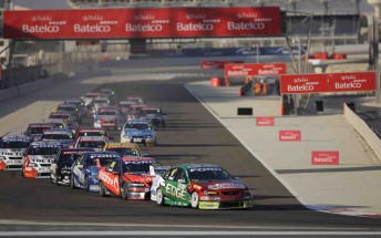 The V8 Supercars will use the full Bahrain GP circuit next month