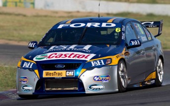 Steven Richards at Winton. His #6 FPR Falcon features no major sponsorship today, but is set to be announced on Thursday