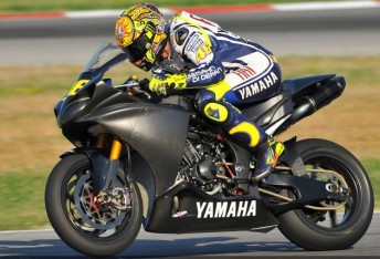 Valentino Rossi on the Yamaha Superbike at Mugello