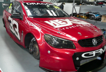 The Holden that the Russells will race, pictured at GRM earlier this year