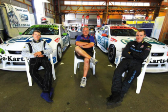 From left: Aaren, Wayne and Drew with their ex-BJR Development Series Fords in 2010