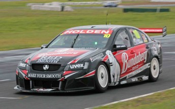 Mika Salo in the Bundaberg Red Racing Commodore at Queensland Raceway