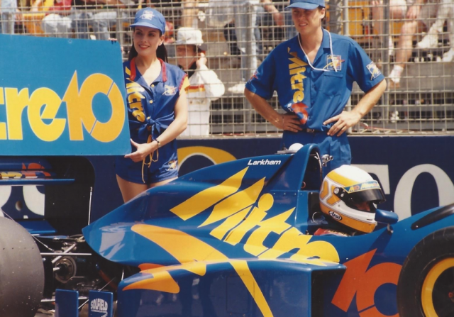 Michael on the grid with Larkham at the 1993 Australian Grand Prix