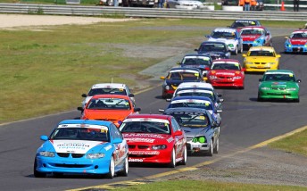 The start of the Saloon Cars at Sandown last month
