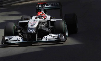 Michael Schumacher at the Monaco Grand Prix last weekend