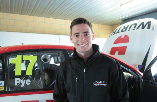 Scott Pye in the DJR Team Penske garage at Symmons Plains