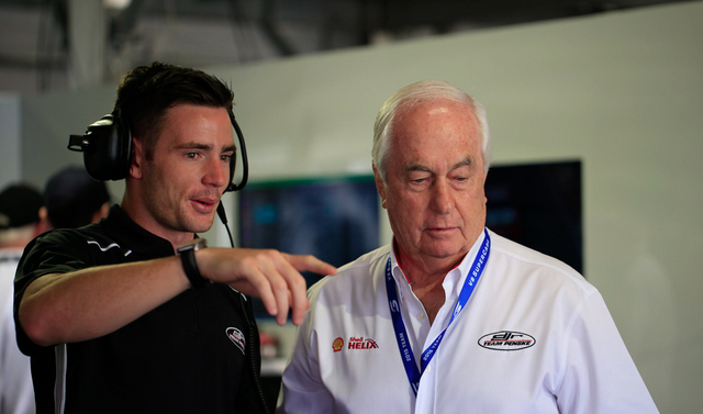 Scott Pye with Roger Penske at the Clipsal 500