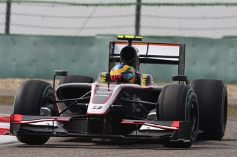 Bruno Senna in his HRT F1 race car